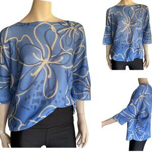Via Vital Made In Italy Floral Scribble Sweater Sz M​
